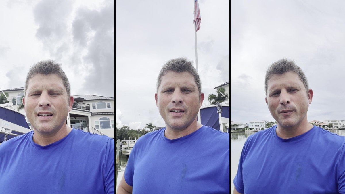 Chad, Project Manager at Guard Construction, filming his testimonial in Clearwater, Florida